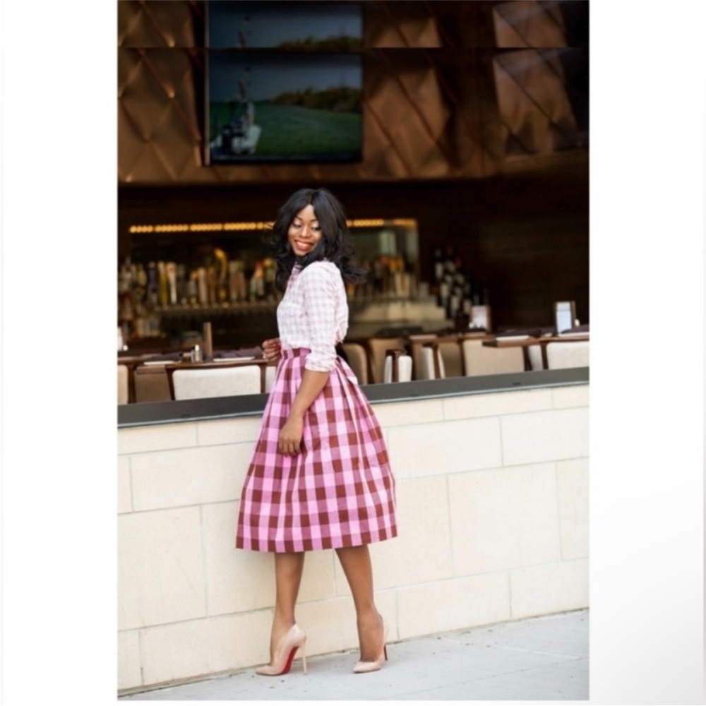 J Crew Cotton Gingham Midi Skirt - size 00 - Perfect Condition - Picture 7 of 10